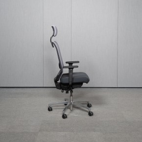 DAUPHIN "SHAPE MESH" - Bürodrehstuhl mit Kopfstütze | Anthrazit / Platingrau