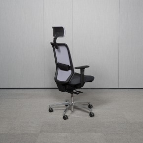 DAUPHIN "SHAPE MESH" - Bürodrehstuhl mit Kopfstütze | Anthrazit / Platingrau