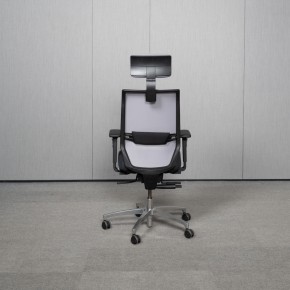 DAUPHIN "SHAPE MESH" - Bürodrehstuhl mit Kopfstütze | Anthrazit / Platingrau